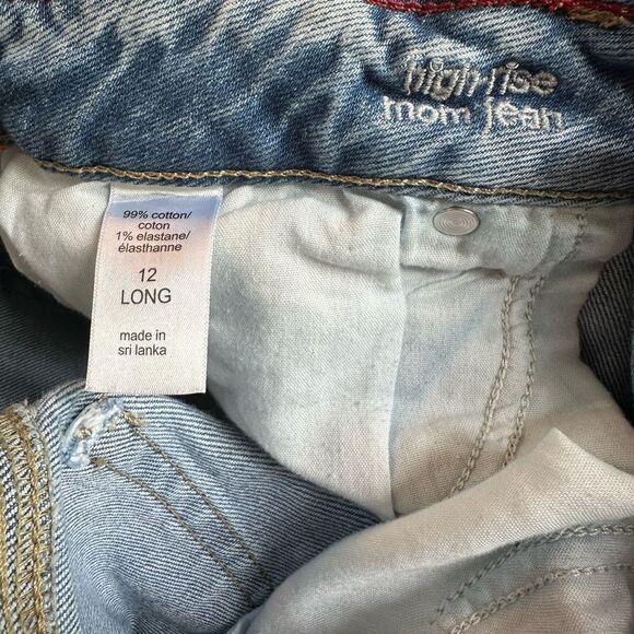 TALL | Maurices Edgely Deconstructed Button Fly High Rise Mom Jeans | 12 Long - Picture 4 of 10